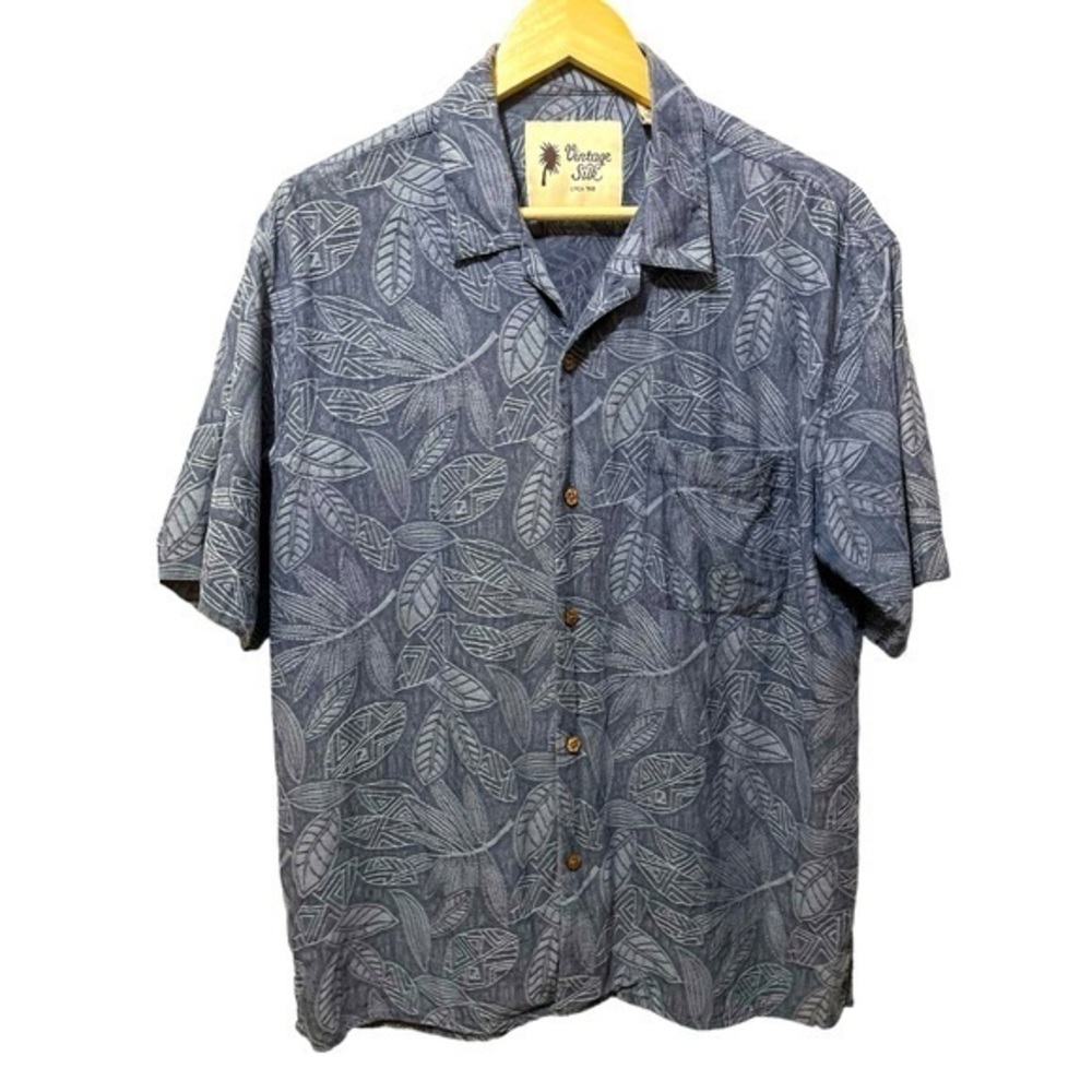 Vintage Silk Floral Short Sleeve Silk Blend Shirt